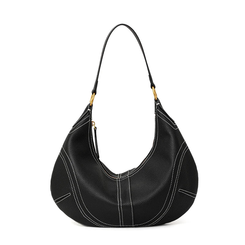 Aidrani 2026 New Style Leather Crescent Underarm Bag for Women, Large-Capacity Versatile Commuter Shoulder Bag for Mothers