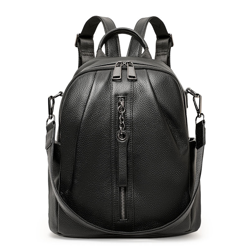 Genuine Cowhide,Pebble Soft Grain,Rounded Backpack,Women Anti Theft Convertible Bag,Backpack Carry,Cross Shoulder Carry,Daily Commute,Short Travel