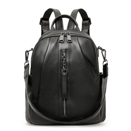 Genuine Cowhide,Pebble Soft Grain,Rounded Backpack,Women Anti Theft Convertible Bag,Backpack Carry,Cross Shoulder Carry,Daily Commute,Short Travel