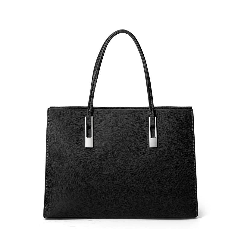 Genuine Cowhide,Pebble Grain,Square Business Tote Bag,Women Detachable Strap Bag,Hand Carry,Cross Shoulder Carry,Business Work,Daily Commute