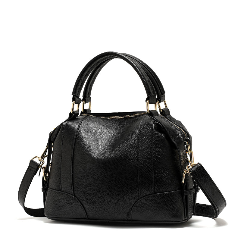 Genuine Cowhide Pebbled Leather Womens Handbag Tote,Soft Large Capacity Detachable Wide Strap Shoulder Crossbody Purse