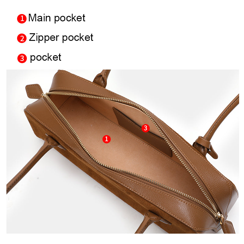 Genuine Suede Cowhide Womens Barrel Bag,Long Handheld Underarm Purse,Vintage Caramel Burgundy Single Shoulder Bag