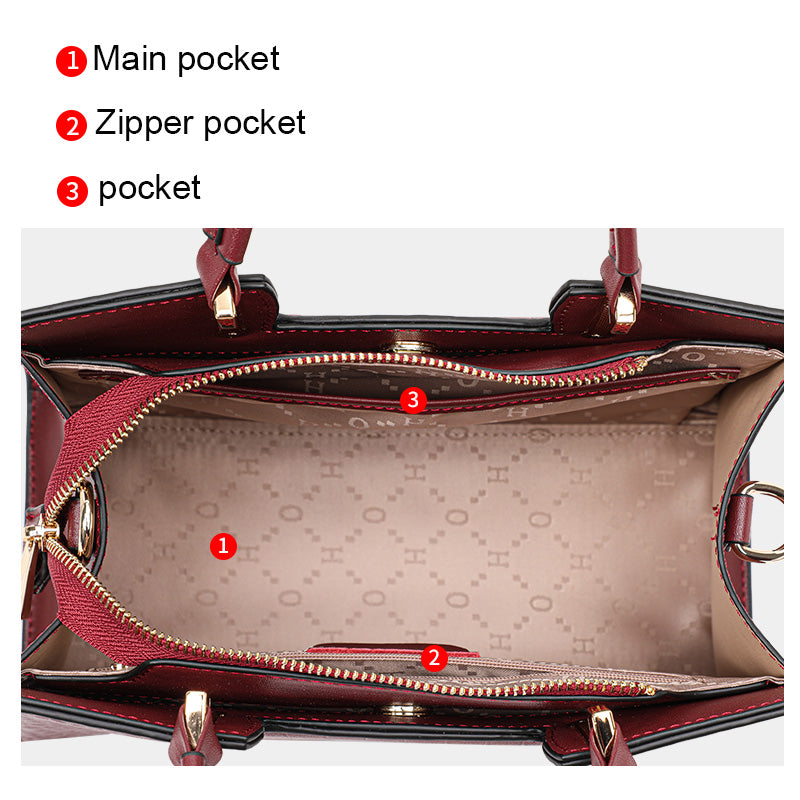 Genuine Cowhide Women Tote Bag,Crocodile Grain Trapezoid Handbag Detachable Crossbody Strap Multi Inner Pockets
