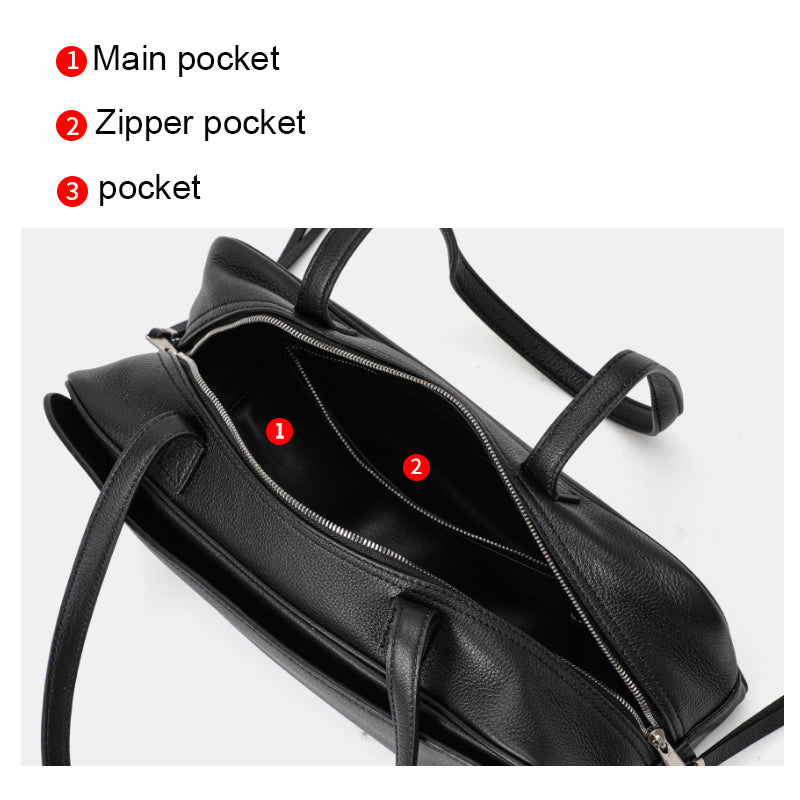 Genuine Cowhide Womens Underarm Shoulder Bag,Pebbled Grain Double Zip Pillow Purse,Multi Compartment Daily Commute Handbag