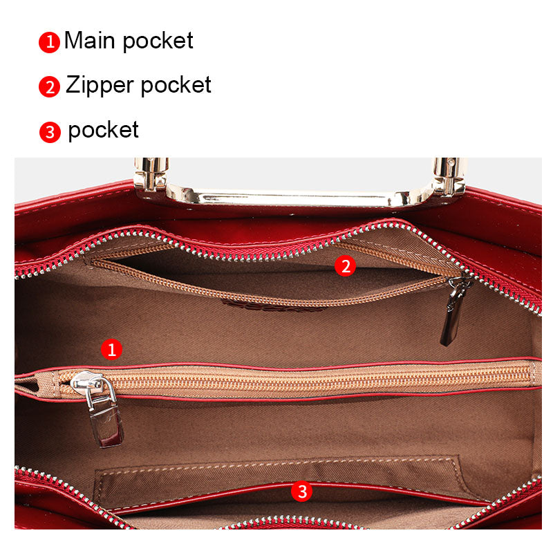 Genuine Cowhide,Glossy Crocodile Grain,Rectangle Tote Bag,Women Convertible Work Bag,Hand Cross Carry,Office Business Trip