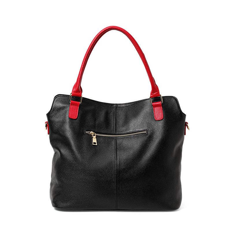 Genuine Cowhide Color Block Pebbled Womens Oversized Hobo Tote Bag,Soft Spacious Multi Zipper Pocket Travel Crossbody Shoulder Handbag