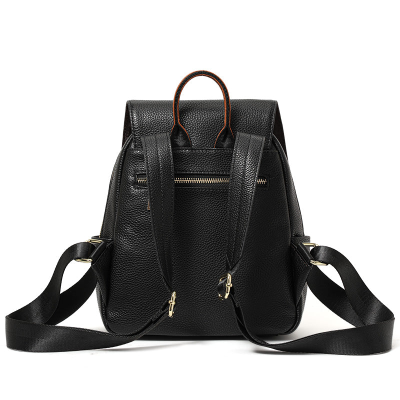 Genuine cowhide,pebble grain,flap backpack,women daily bag,convertible handbag,backpack carry,single shoulder cross carry,daily commute,short travel