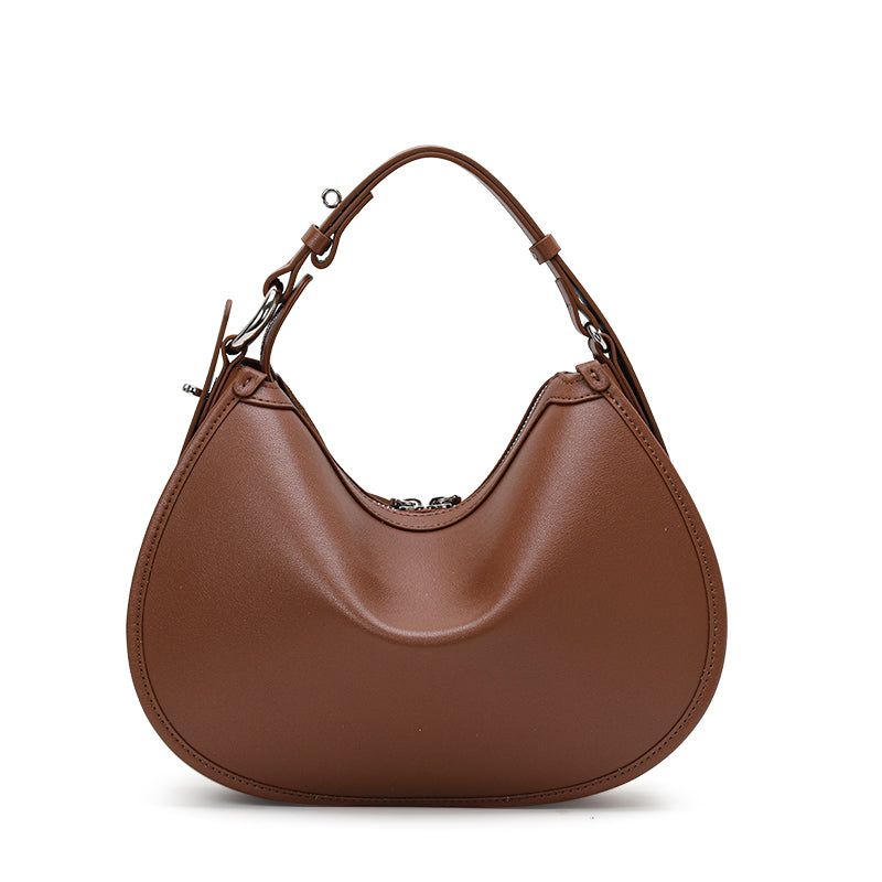 Genuine Suede Cowhide Womens Hobo Bag,Crescent Underarm Purse,Adjustable Strap Vintage Daily Handheld Shoulder Bag