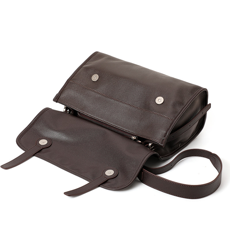 Top Layer Cowhide Women Shoulder Bag,Pebbled Flap Envelope Crossbody Messenger Bag Multi Pocket Adjustable Strap
