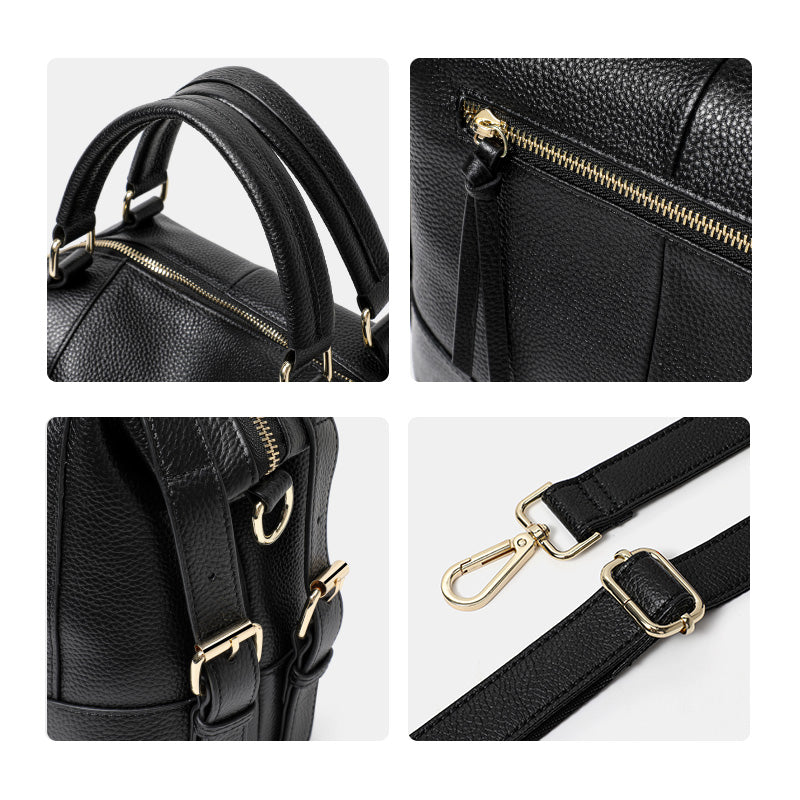 Genuine Cowhide Pebbled Leather Womens Handbag Tote,Soft Large Capacity Detachable Wide Strap Shoulder Crossbody Purse