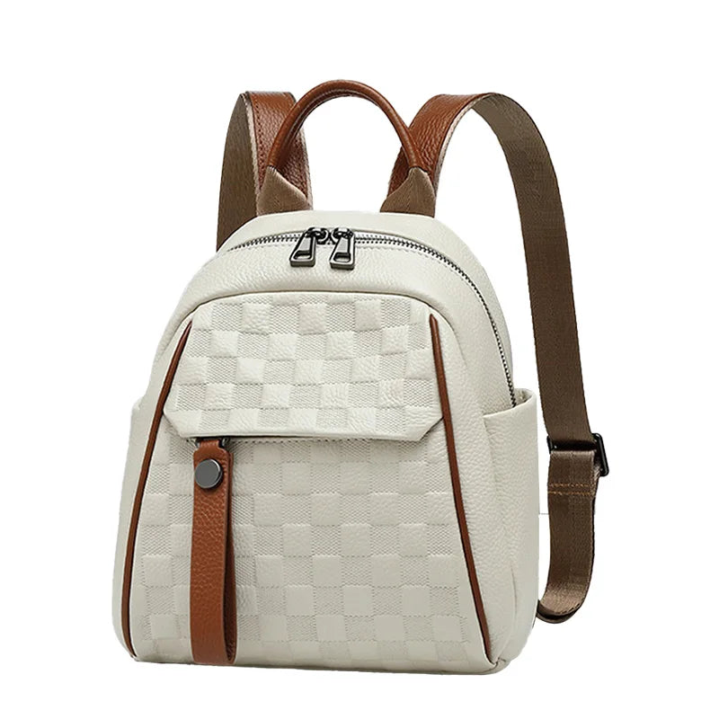 Genuine Cowhide New Women Backpack, Aidrani Fashion Leather Rucksack, Casual Shoulder Bag for Travel Work Daily Use