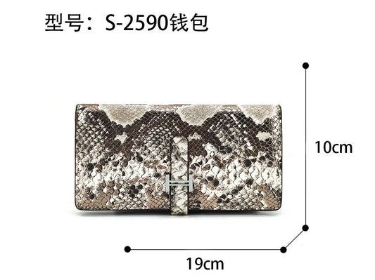 Genuine Cowhide Snake Print Wallet, Long Bifold Card Holder Purse, Aidrani Women Leather Clutch for Daily Use Travel Shopping