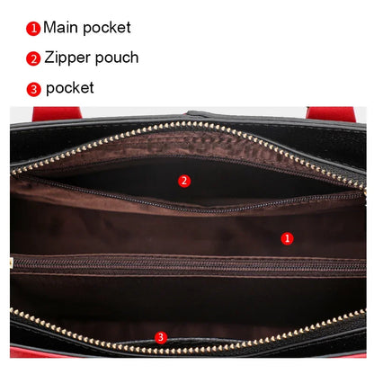 Aidrani 2026 High-End Women's Genuine Leather Cowhide Tote Bag Letter Design Underarm Shoulder Bag Fashion Accessory
