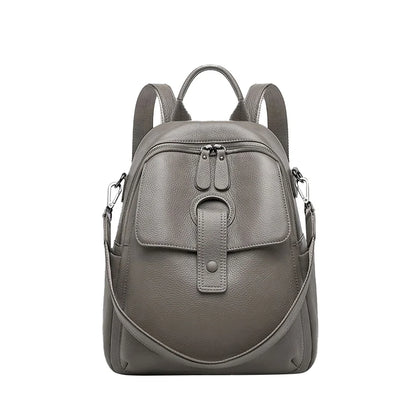 Genuine Cowhide New Women Backpack, Aidrani Fashion Leather Rucksack, Casual Shoulder Bag for Travel Work Daily Use