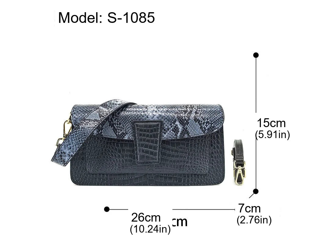 Genuine Cowhide Women Long Wallet, Snake Print Bifold Card Purse, Aidrani Leather Clutch for Daily Travel Shopping Use
