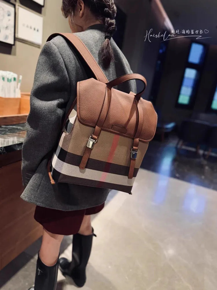 Genuine Cowhide New Women Backpack, Aidrani Fashion Leather Rucksack, Casual Shoulder Bag for Travel Work Daily Use