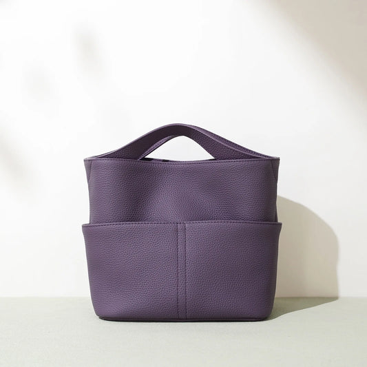 New leather large capacity fashionable handbag, simple and high-end crossbody bag, shoulder bag, women's versatile bucket bag