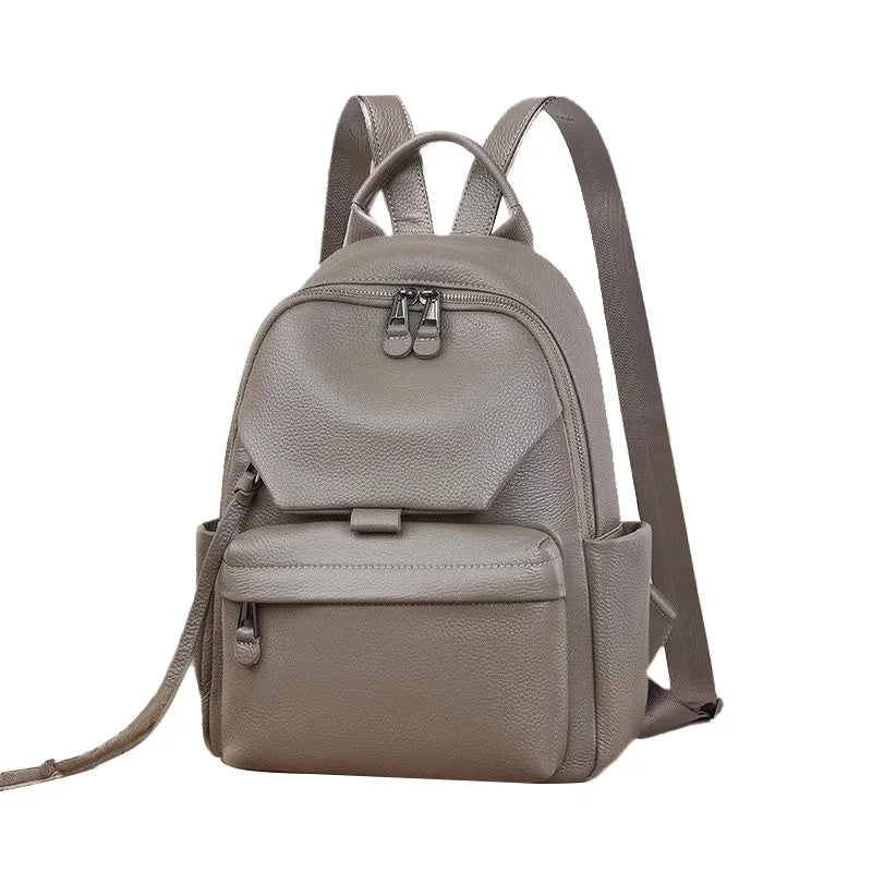 Genuine Cowhide New Women Backpack, Aidrani Fashion Leather Rucksack, Casual Shoulder Bag for Travel Work Daily Use