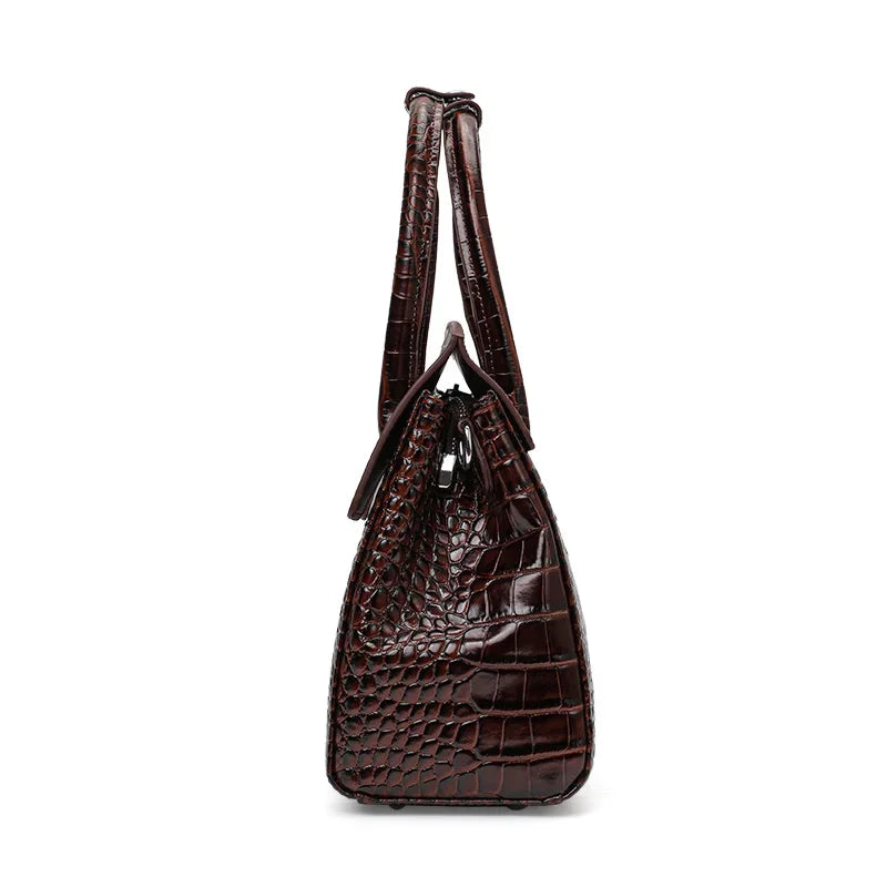 Aidrani 2026 New Style Genuine Leather Bag for Women, Large Capacity Commuter Bag, Crocodile Pattern Shoulder & Handbag