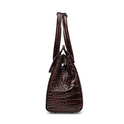 Aidrani 2026 New Style Genuine Leather Bag for Women, Large Capacity Commuter Bag, Crocodile Pattern Shoulder & Handbag
