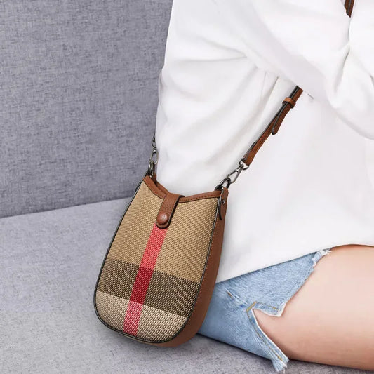 Aidrani Women's Phone Bag, 2026 New Arrival, Luxury Checked Fabric with Leather Crossbody & Shoulder Bag for Mothers