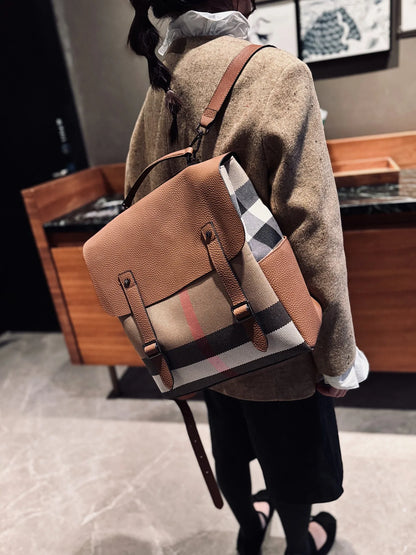 Genuine Cowhide New Women Backpack, Aidrani Fashion Leather Rucksack, Casual Shoulder Bag for Travel Work Daily Use