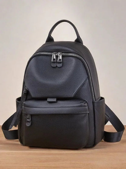 Genuine Cowhide New Women Backpack, Aidrani Fashion Leather Rucksack, Casual Shoulder Bag for Travel Work Daily Use