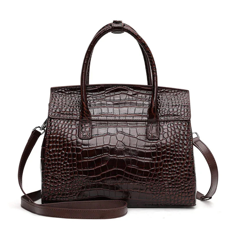 Aidrani 2026 New Style Genuine Leather Bag for Women, Large Capacity Commuter Bag, Crocodile Pattern Shoulder & Handbag