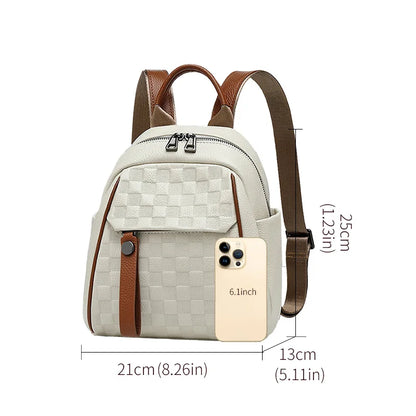 Genuine Cowhide New Women Backpack, Aidrani Fashion Leather Rucksack, Casual Shoulder Bag for Travel Work Daily Use