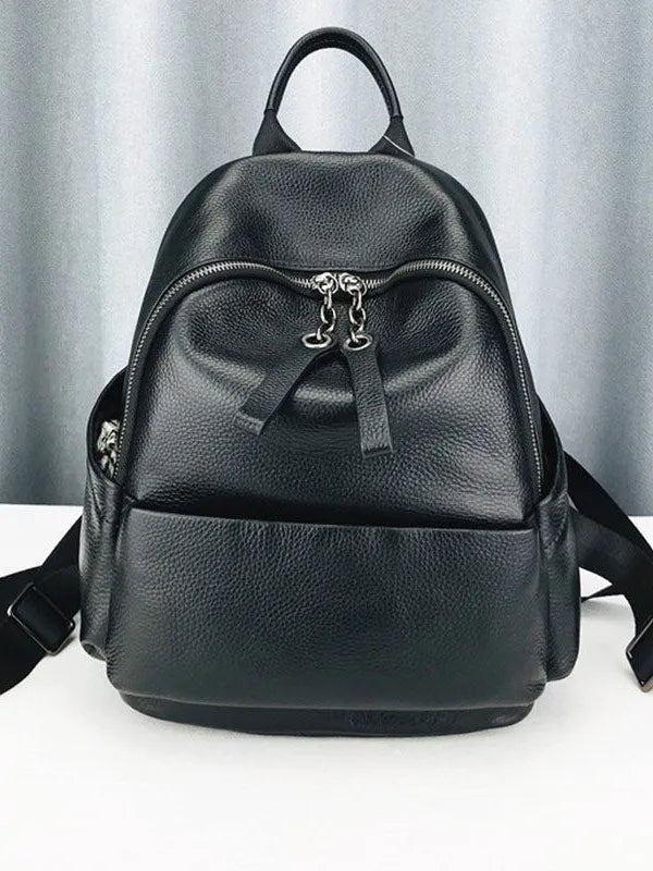 Genuine Cowhide New Travel Backpack, Aidrani Women Leather Rucksack, Casual Shoulder Bag for Work Daily Use