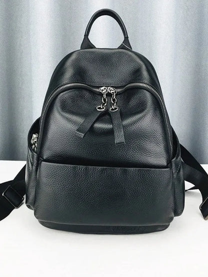 Genuine Cowhide New Travel Backpack, Aidrani Women Leather Rucksack, Casual Shoulder Bag for Work Daily Use