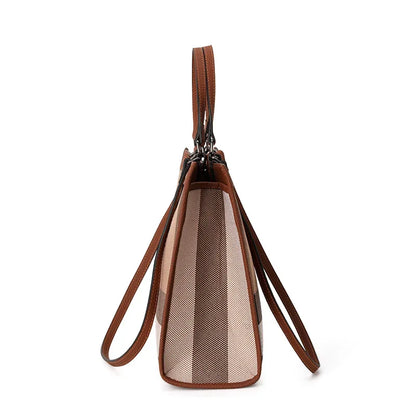 Aidrani 2026 New High-End Ladies Tote Bag, Color-Block Plaid Large-Capacity Handbag, Versatile Mommy Shoulder Bag