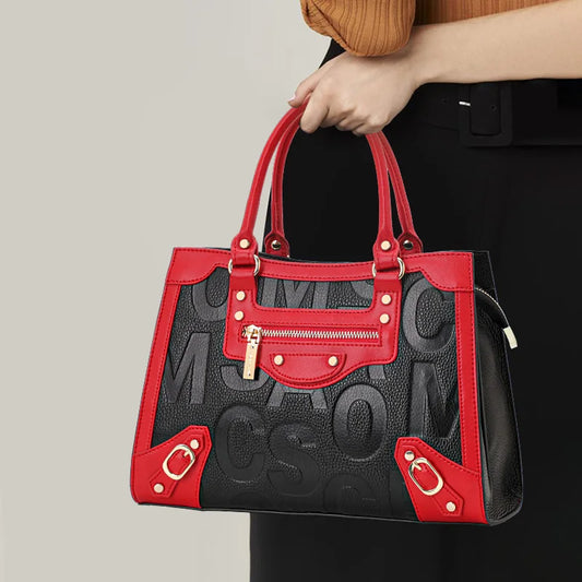 Aidrani 2026 High-End Women's Genuine Leather Cowhide Tote Bag Letter Design Underarm Shoulder Bag Fashion Accessory