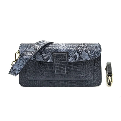 Genuine Cowhide Women Long Wallet, Snake Print Bifold Card Purse, Aidrani Leather Clutch for Daily Travel Shopping Use