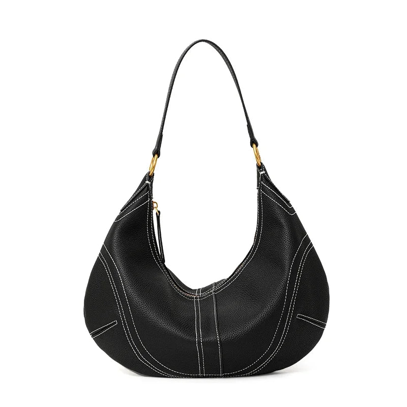 Aidrani 2026 New Style Leather Crescent Underarm Bag for Women, Large-Capacity Versatile Commuter Shoulder Bag for Mothers