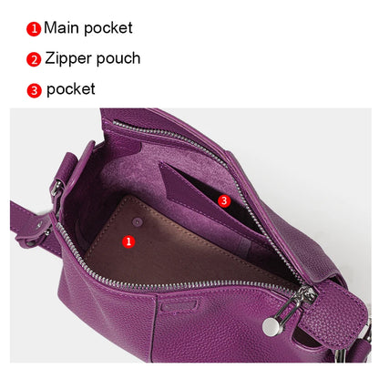 New underarm bag Aidrani top layer cowhide crossbody bag commuting women's versatile handbag genuine leather shoulder bag