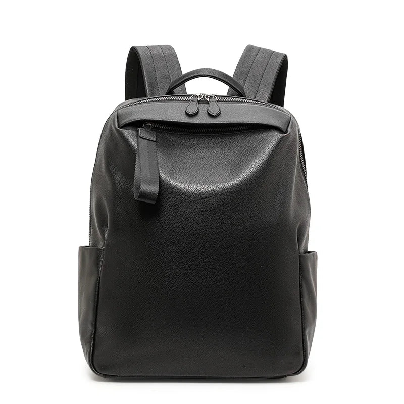 Aidrani First-Layer Cowhide Backpack Men's Large-Capacity Computer Bag Business Travel Leisure Travel Backpack