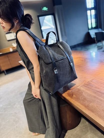 Genuine Cowhide New Women Backpack, Aidrani Fashion Leather Rucksack, Casual Shoulder Bag for Travel Work Daily Use
