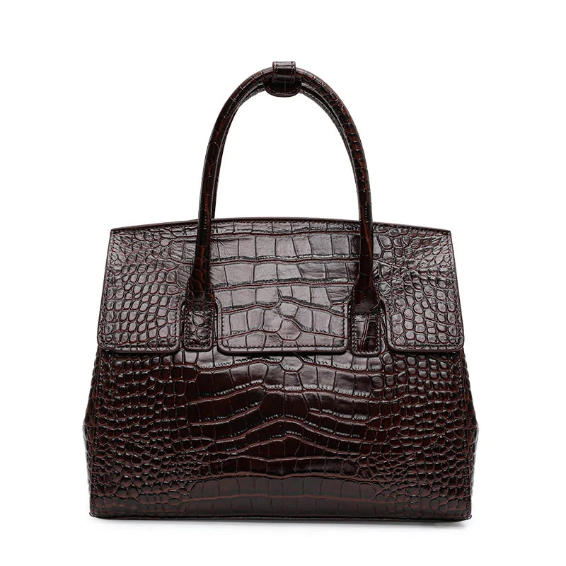 Aidrani 2026 New Style Genuine Leather Bag for Women, Large Capacity Commuter Bag, Crocodile Pattern Shoulder & Handbag