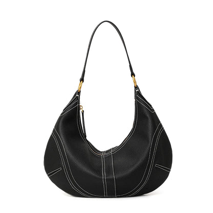 Aidrani 2026 New Style Leather Crescent Underarm Bag for Women, Large-Capacity Versatile Commuter Shoulder Bag for Mothers
