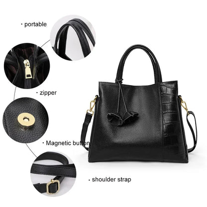Aidrani 2026 New Stylish Genuine Leather Handbag for Mothers, Large Capacity Premium Leather Crossbody Bag for Women