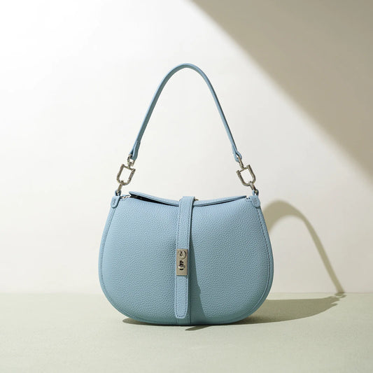 Aidrani New handheld shoulder bag with niche design,high-end crescent bag,fashionable and simple commuting leather crossbody bag