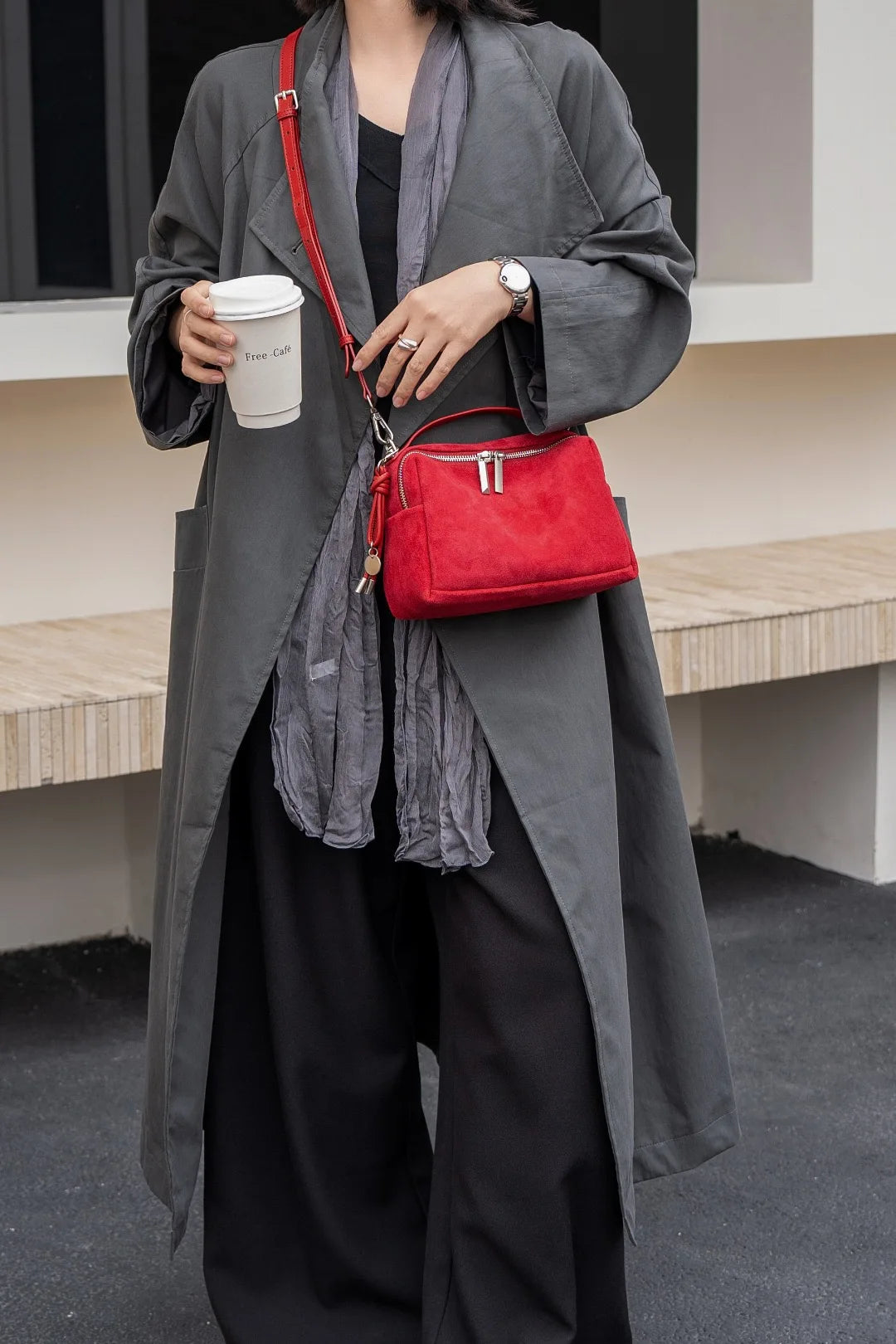 Suede Matte Leather Top Handle Crossbody Bag, Aidrani Retro Mini Handbag, Women Purse with Detachable Strap for Daily Use