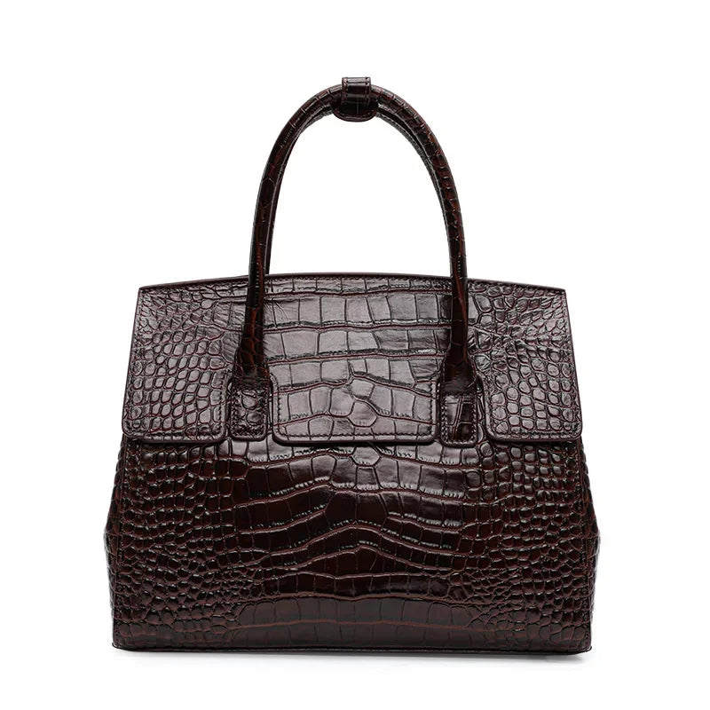 Aidrani 2026 New Style Genuine Leather Bag for Women, Large Capacity Commuter Bag, Crocodile Pattern Shoulder & Handbag