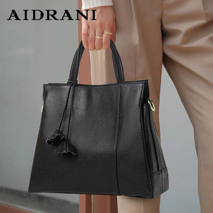 Aidrani 2026 New Style Fashion Genuine Leather Handbag for Middle-aged Women, Small Shoulder Bag & Crossbody Bag