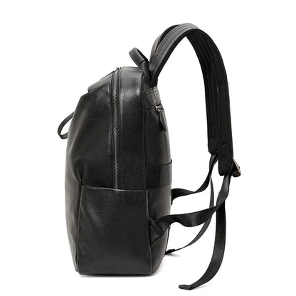 Aidrani First-Layer Cowhide Backpack Men's Large-Capacity Computer Bag Business Travel Leisure Travel Backpack