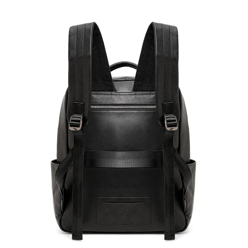 Aidrani First-Layer Cowhide Backpack Men's Large-Capacity Computer Bag Business Travel Leisure Travel Backpack