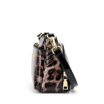 Aidrani New spring and summer women's messenger bag with leopard print, fashionable leather handbag for women